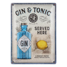 Nostalgic Art Gin & Tonic Tin Sign - Large Nostalgic Art