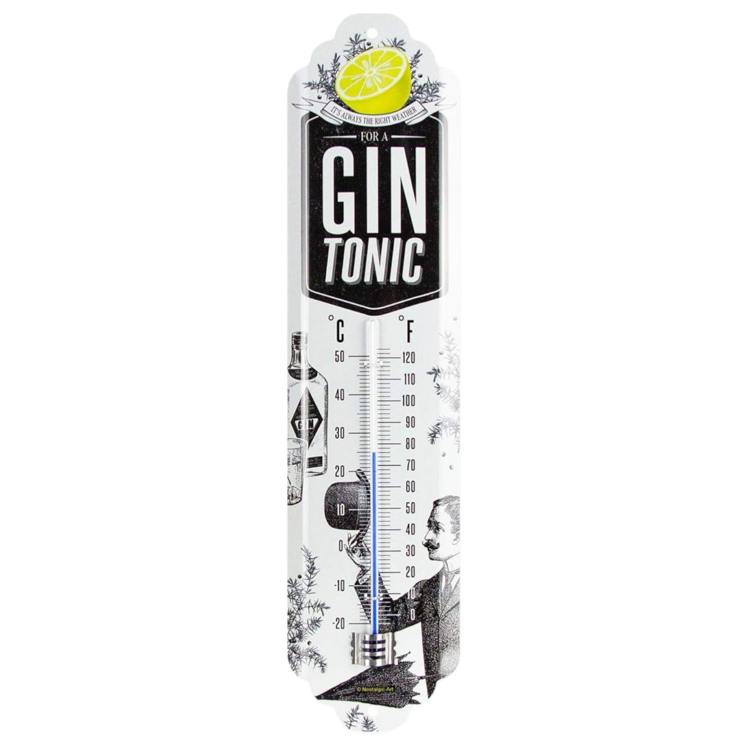 Nostalgic Art Gin Tonic Weather Thermometer Nostalgic Art