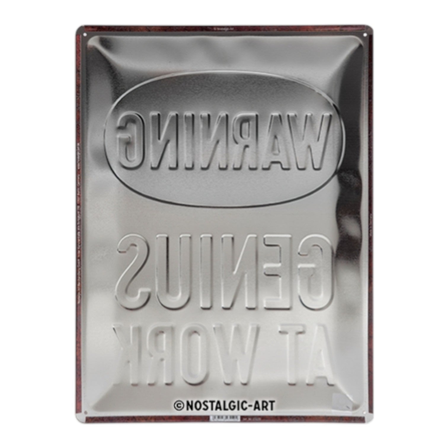 Nostalgic Art Genius at Work Tin Sign - Large Nostalgic Art