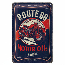 Nostalgic Art Route 66 Motor Oil Tin Sign - Medium Nostalgic Art