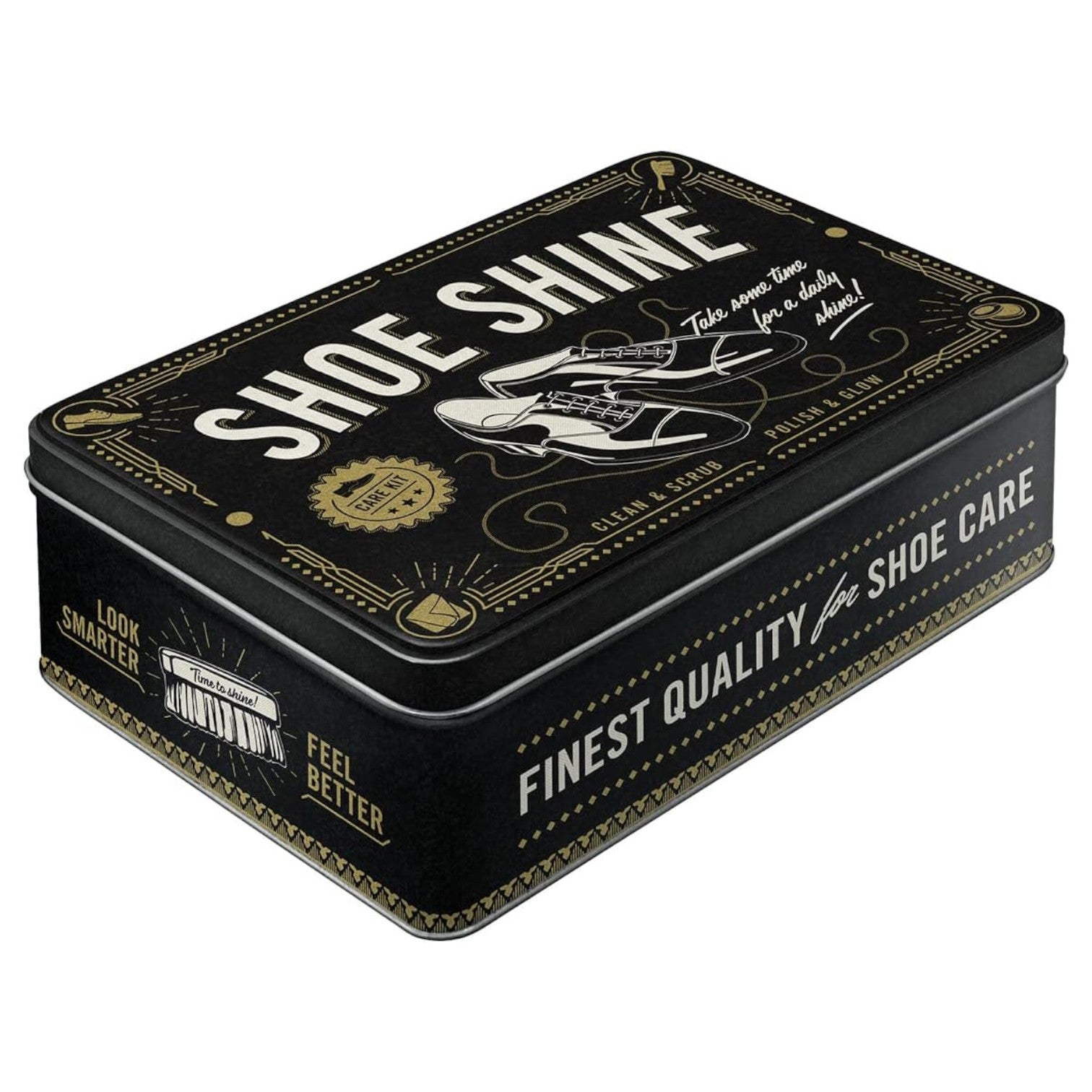Nostalgic Art Shoe Shine Flat Storage Tin Nostalgic Art