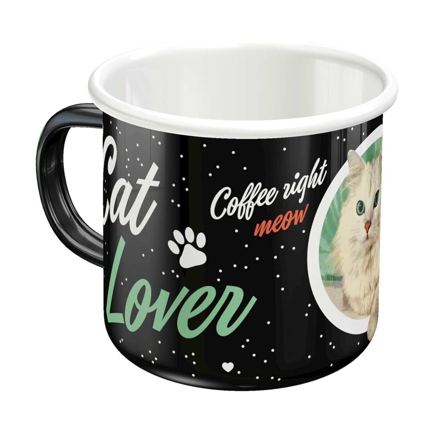 Nostalgic Art Cat Lover Black Enamel Mug Nostalgic Art