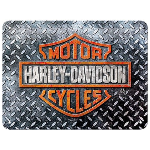 Nostalgic Art Harley Davidson Diamond Plate Tin Sign - Small Nostalgic Art