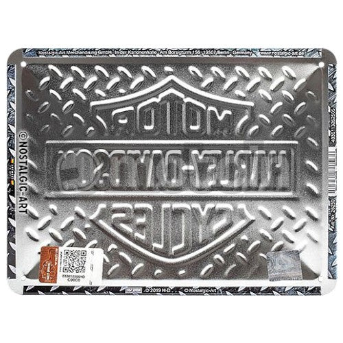 Nostalgic Art Harley Davidson Diamond Plate Tin Sign - Small Nostalgic Art