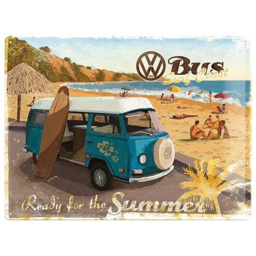 Nostalgic Art VW Ready Summer Tin Sign - Large Nostalgic Art