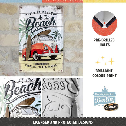 Nostalgic Art VW Bulli Beach Tin Sign - Medium Nostalgic Art