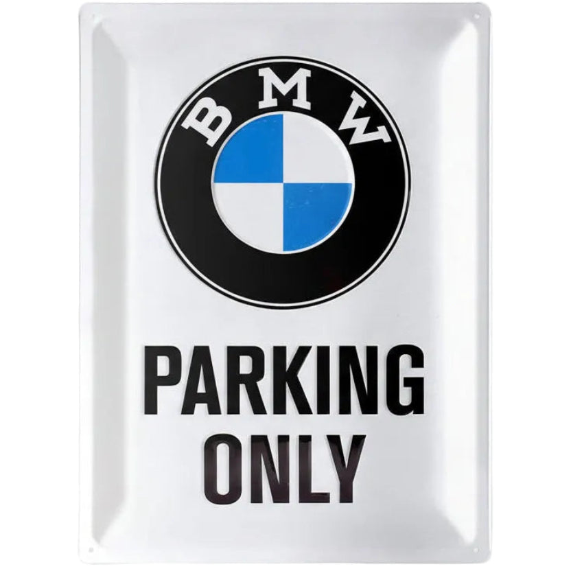 Nostalgic Art BMW Parking Only White Tin Sign - Large Nostalgic Art