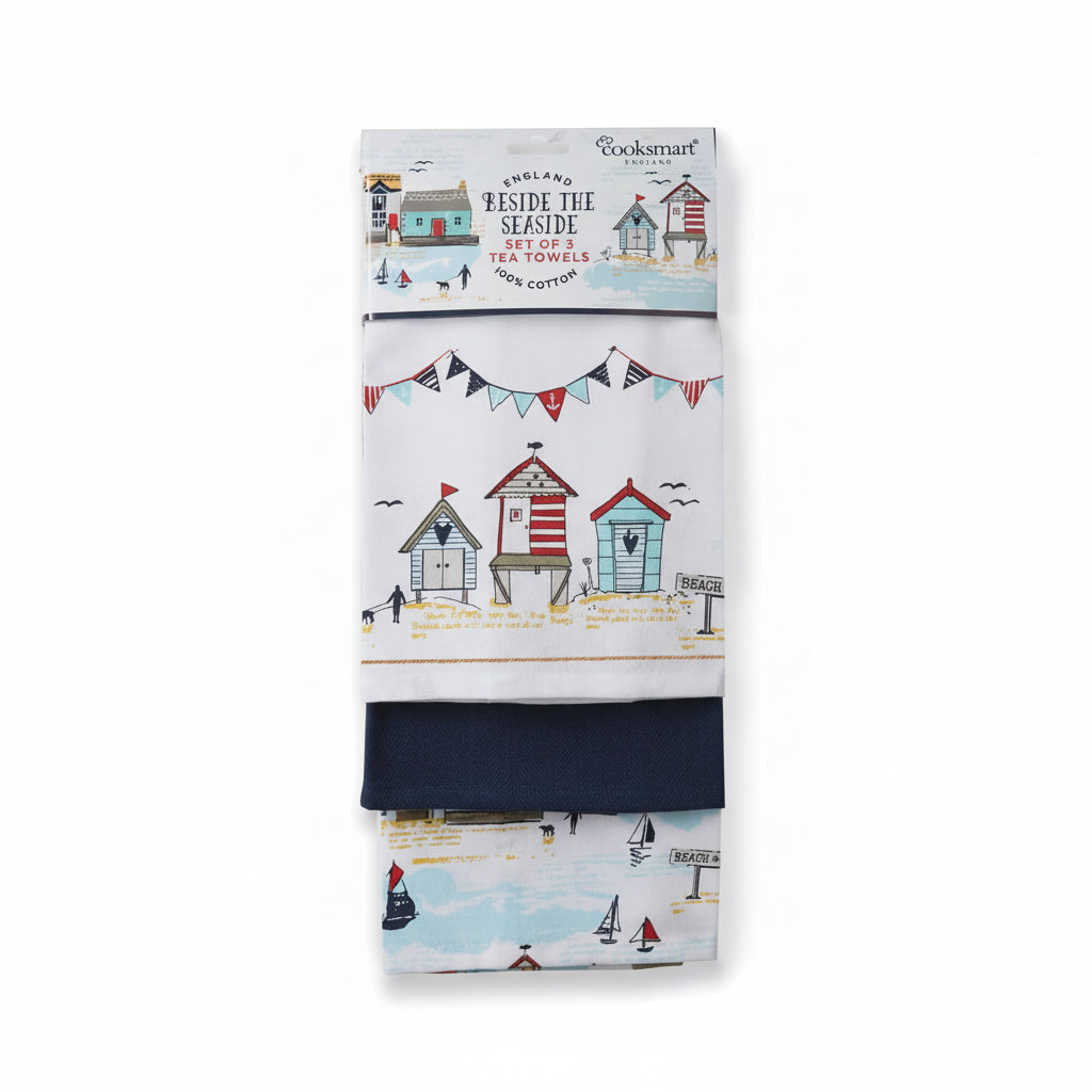 Cooksmart Beside The Seaside Tea Towel 3pk Cooksmart England
