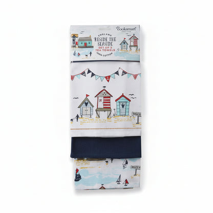 Cooksmart Beside The Seaside Tea Towel 3pk Cooksmart England