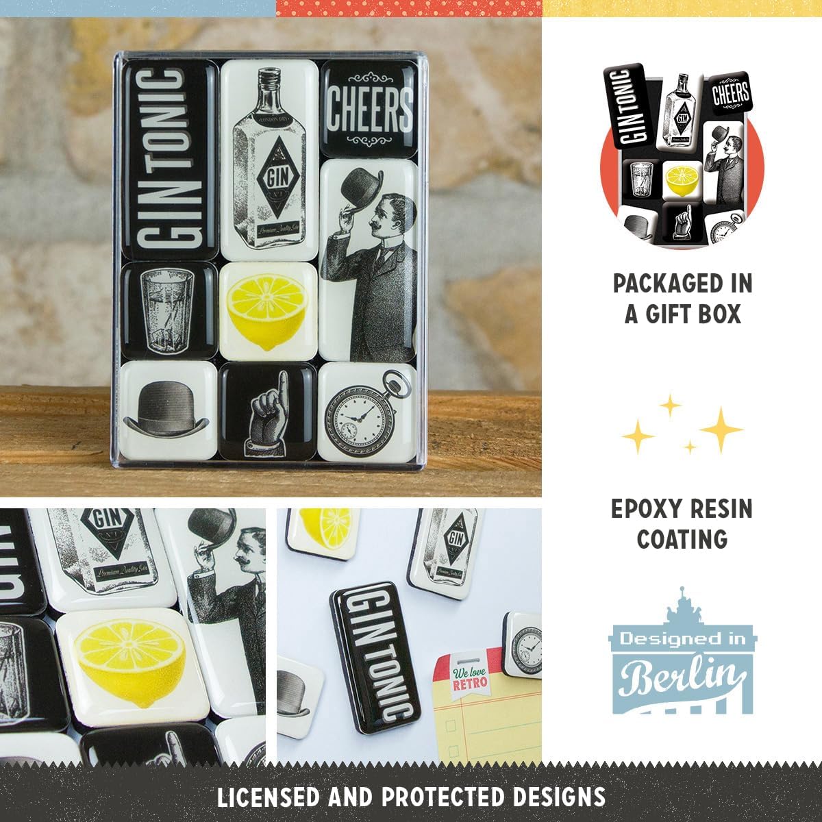 Nostalgic Art Gin Tonic Magnet Set Nostalgic Art