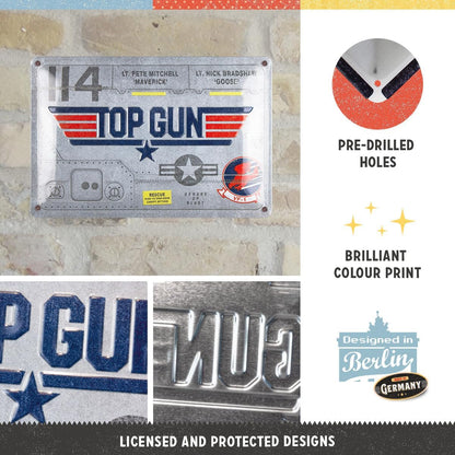 Nostalgic Art Top Gun Aircraft Tin Sign - Medium Nostalgic Art