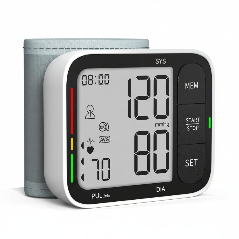 Automatic Wrist Blood Pressure Monitor with Adjustable Cuff Cartco