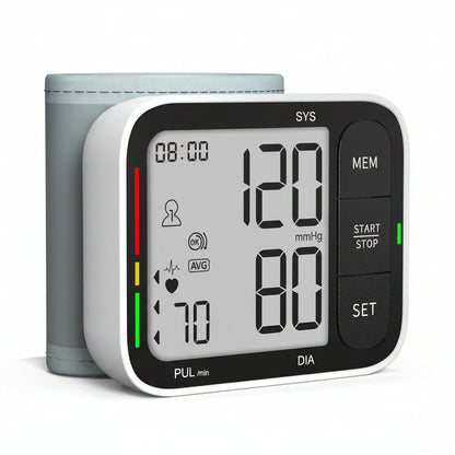 Automatic Wrist Blood Pressure Monitor with Adjustable Cuff Cartco
