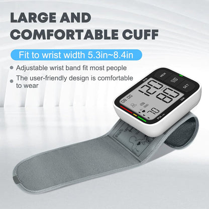 Automatic Wrist Blood Pressure Monitor with Adjustable Cuff Cartco