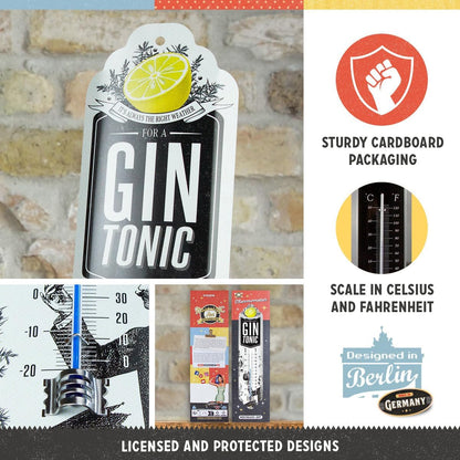 Nostalgic Art Gin Tonic Weather Thermometer Nostalgic Art