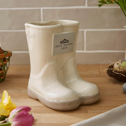 Cooksmart Hen House Lane Gumboots Utensil Pot / Vase