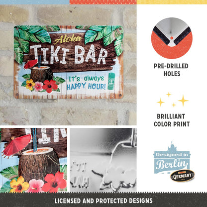 Nostalgic Art Tiki Bar Tin Sign - Medium Nostalgic Art