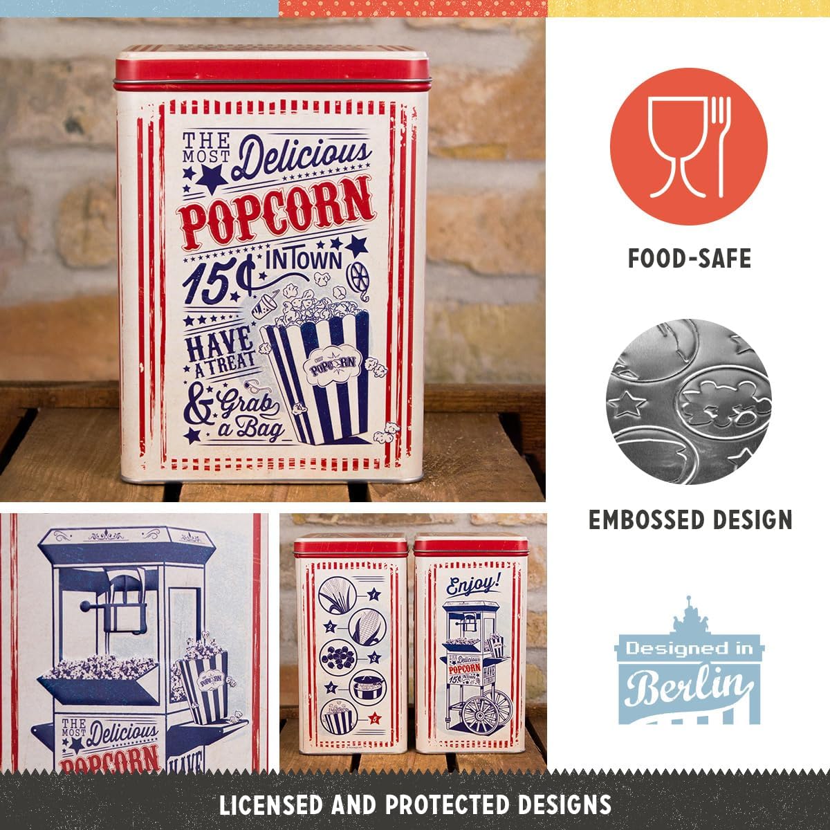 Nostalgic Art Popcorn Storage Tin - L Nostalgic Art