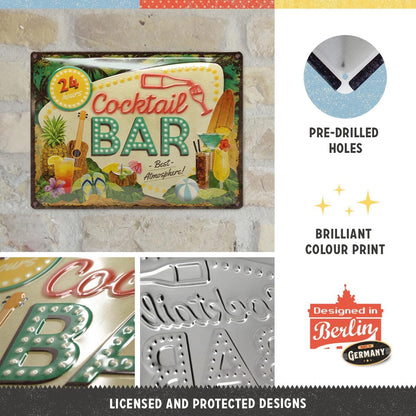 Nostalgic Art Cocktail Bar Tin Sign - Large Nostalgic Art