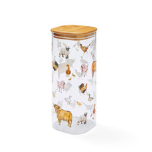 Cooksmart Buttercup Farm 2.0L Glass Jar with Push Bamboo Lid