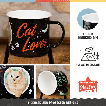 Nostalgic Art Cat Lover Black Enamel Mug Nostalgic Art