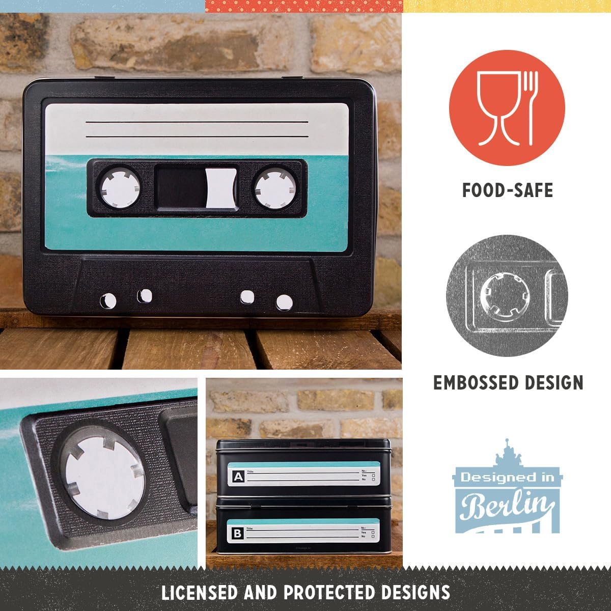 Nostalgic Art Retro Cassett Flat Storage Tin Nostalgic Art