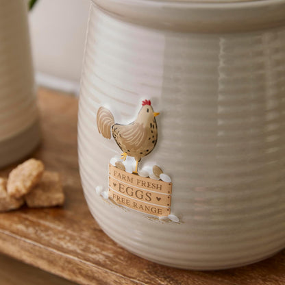 Cooksmart Hen House Lane Canister - Farm Fresh Eggs Cooksmart England