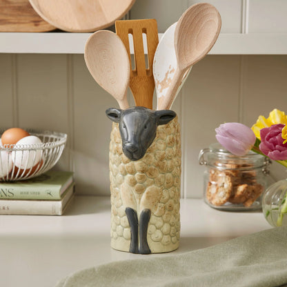 Cooksmart Highland Sheep Utensil Pot/Vase