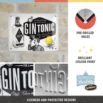 Nostalgic Art Gin Tonic Tin Sign - Small Nostalgic Art