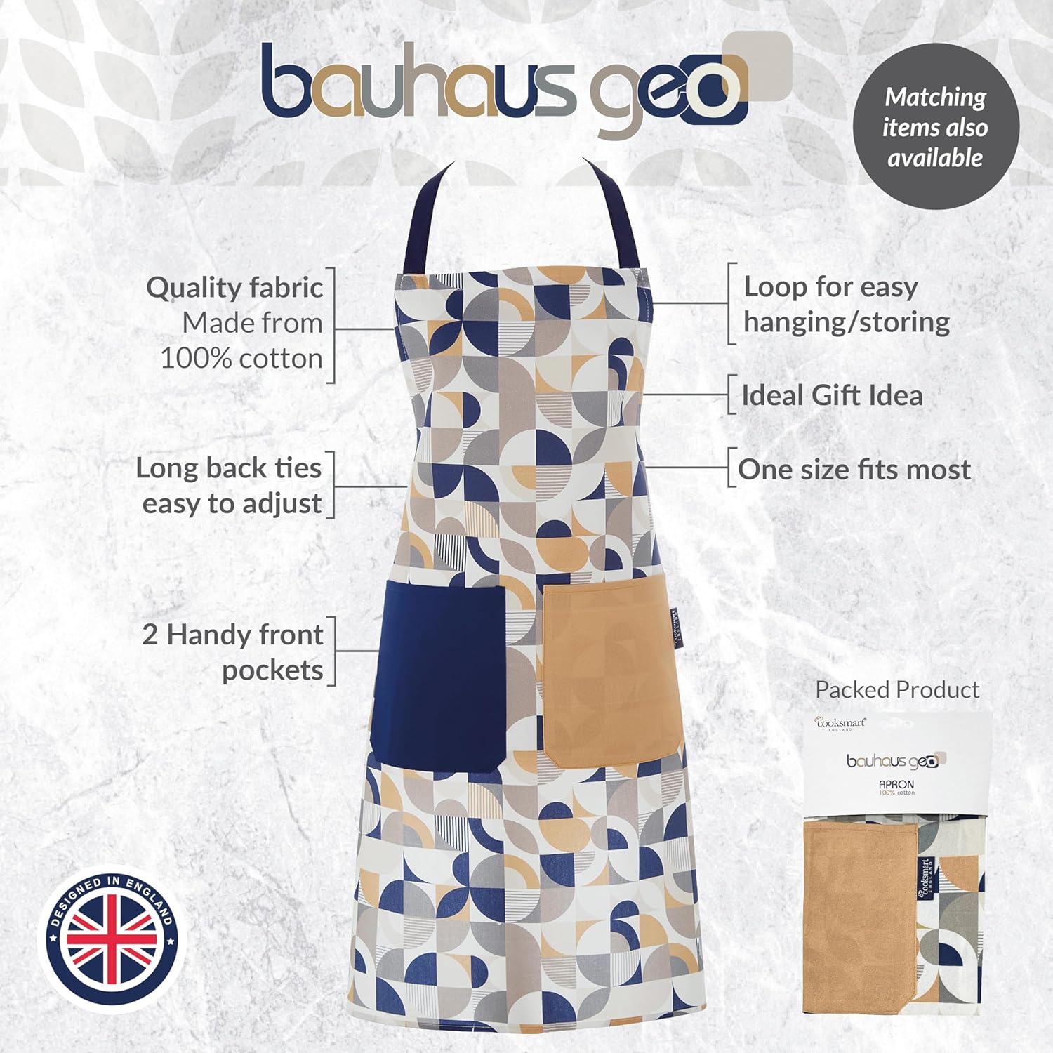 Bauhaus Geo Apron Cooksmart England