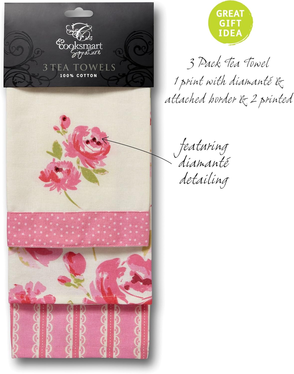 Cooksmart Signature Love to Bake Tea Towel 3pk Cooksmart England