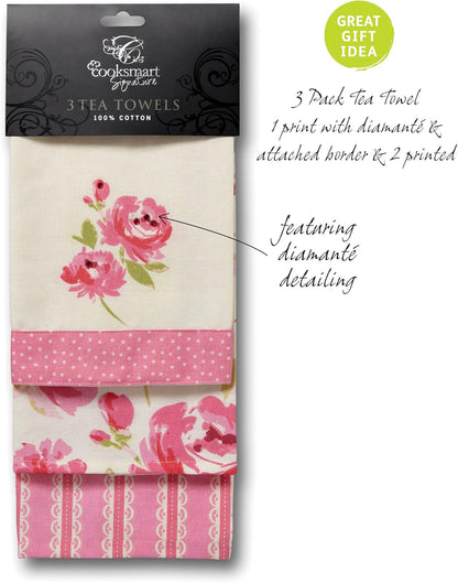 Cooksmart Signature Love to Bake Tea Towel 3pk Cooksmart England