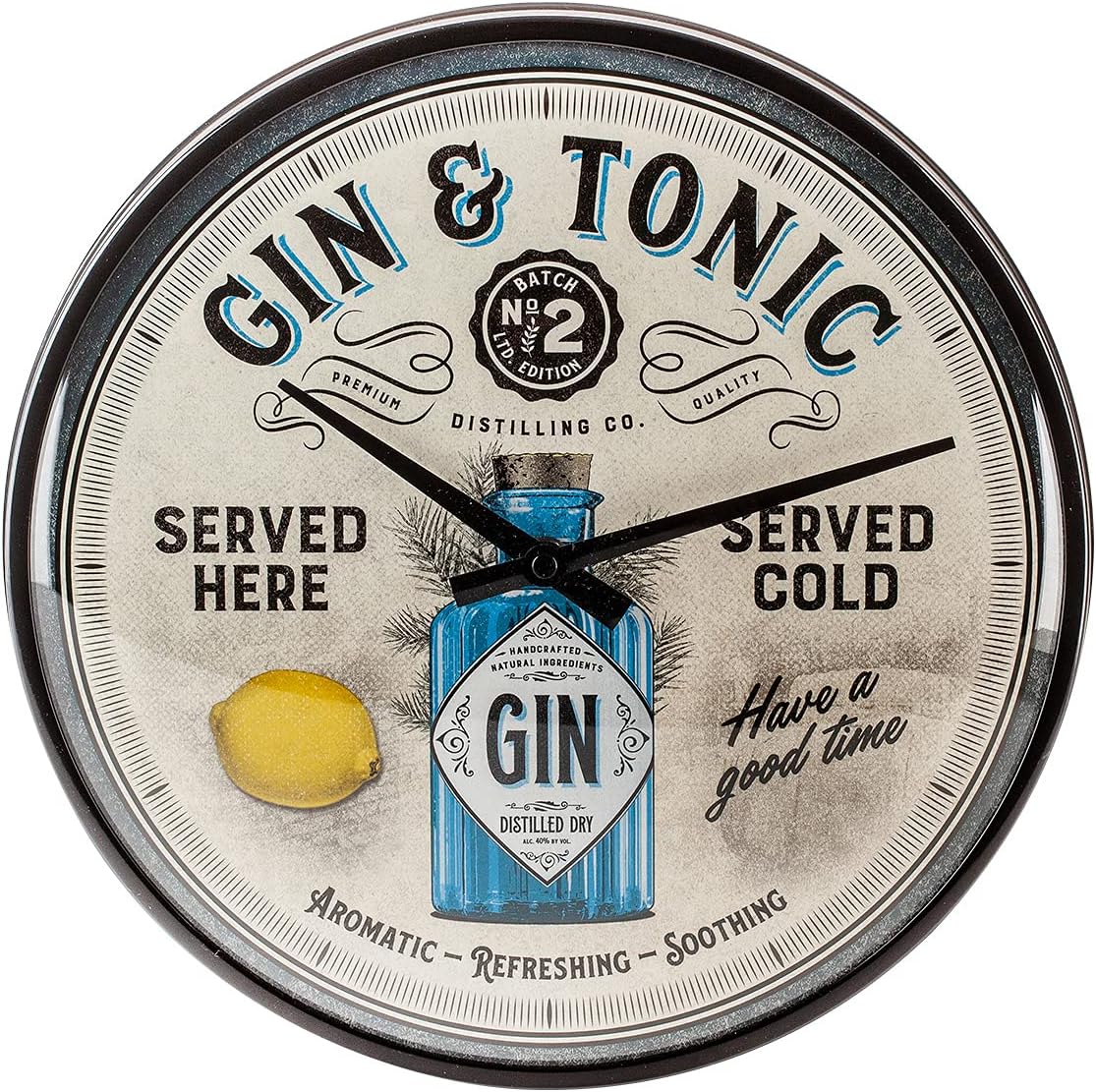 Nostalgic Art Gin & Tonic Served Here Wall Clock Nostalgic Art