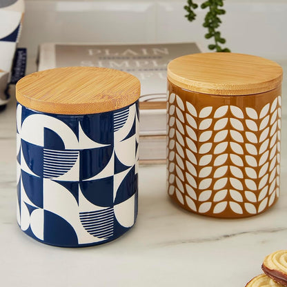 Bauhaus Geo Ceramic Canister - Navy Cooksmart England