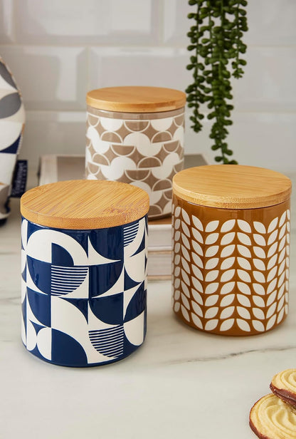 Bauhaus Geo Ceramic Canister - Taupe Cooksmart England