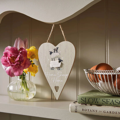 Cooksmart Highland Sheep "Home Sheep Home" Heart Plaque