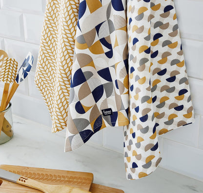 Bauhaus Geo Tea Towels - 3 Pack Cooksmart England