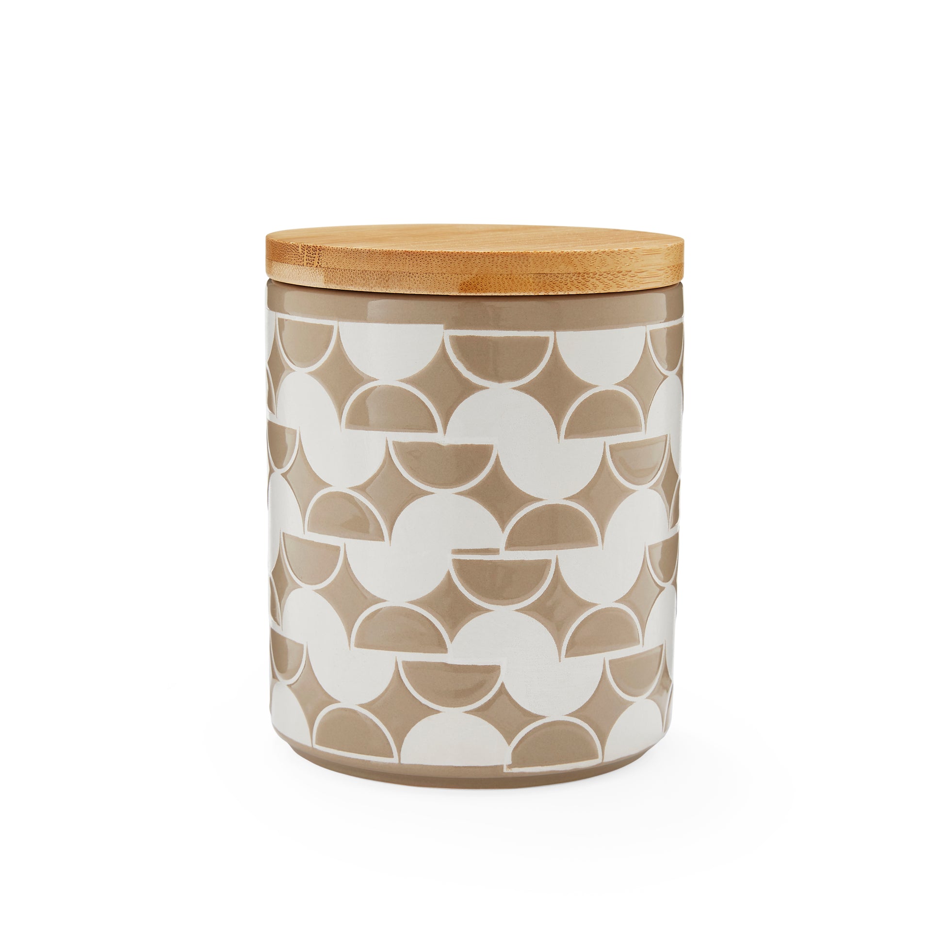 Bauhaus Geo Ceramic Canister - Taupe Cooksmart England