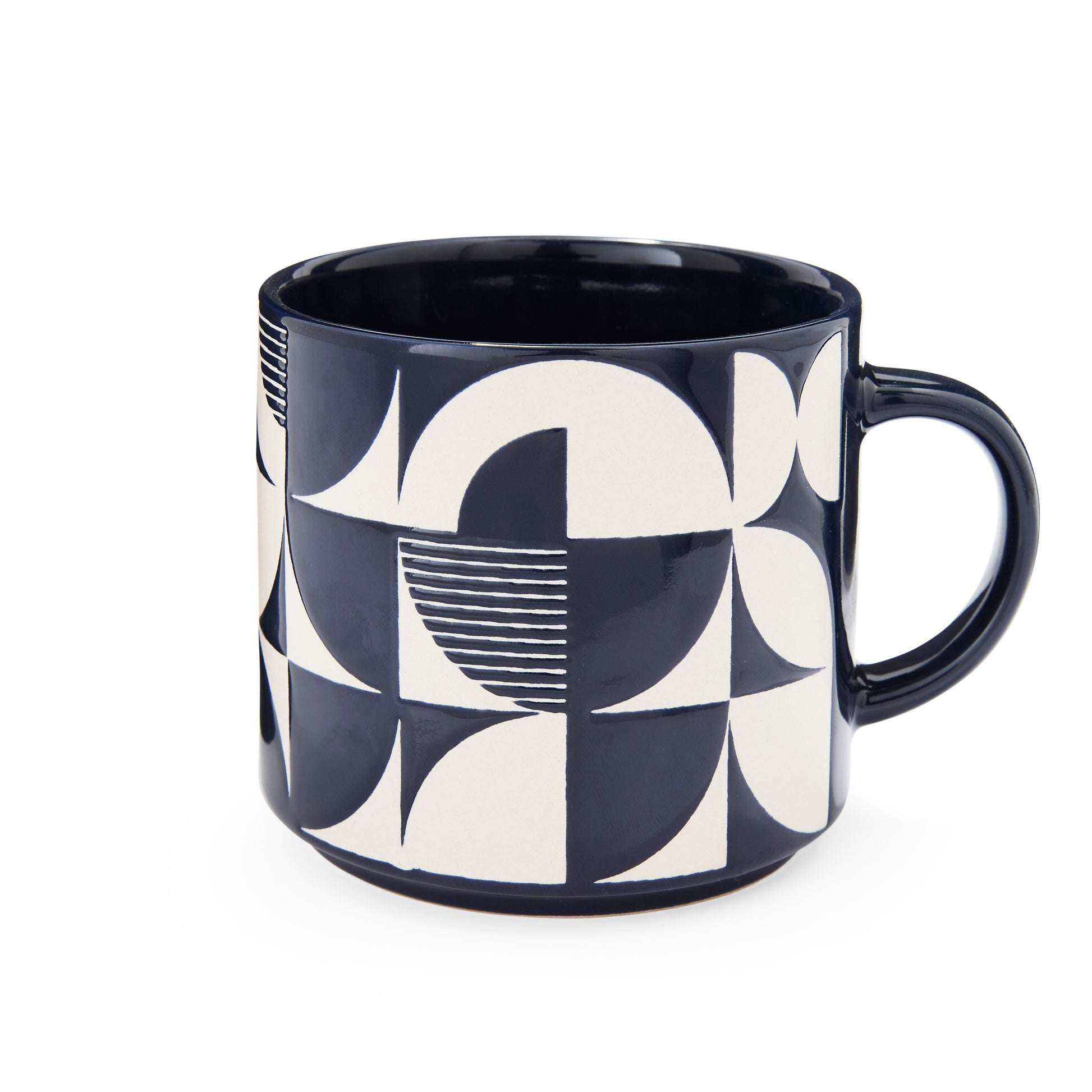 Bauhaus Geo Stacking Mug - Navy Cooksmart England