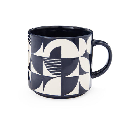 Bauhaus Geo Stacking Mug - Navy Cooksmart England