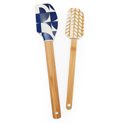 Bauhaus Geo Bamboo Spatulas - Set of 2 Cooksmart England