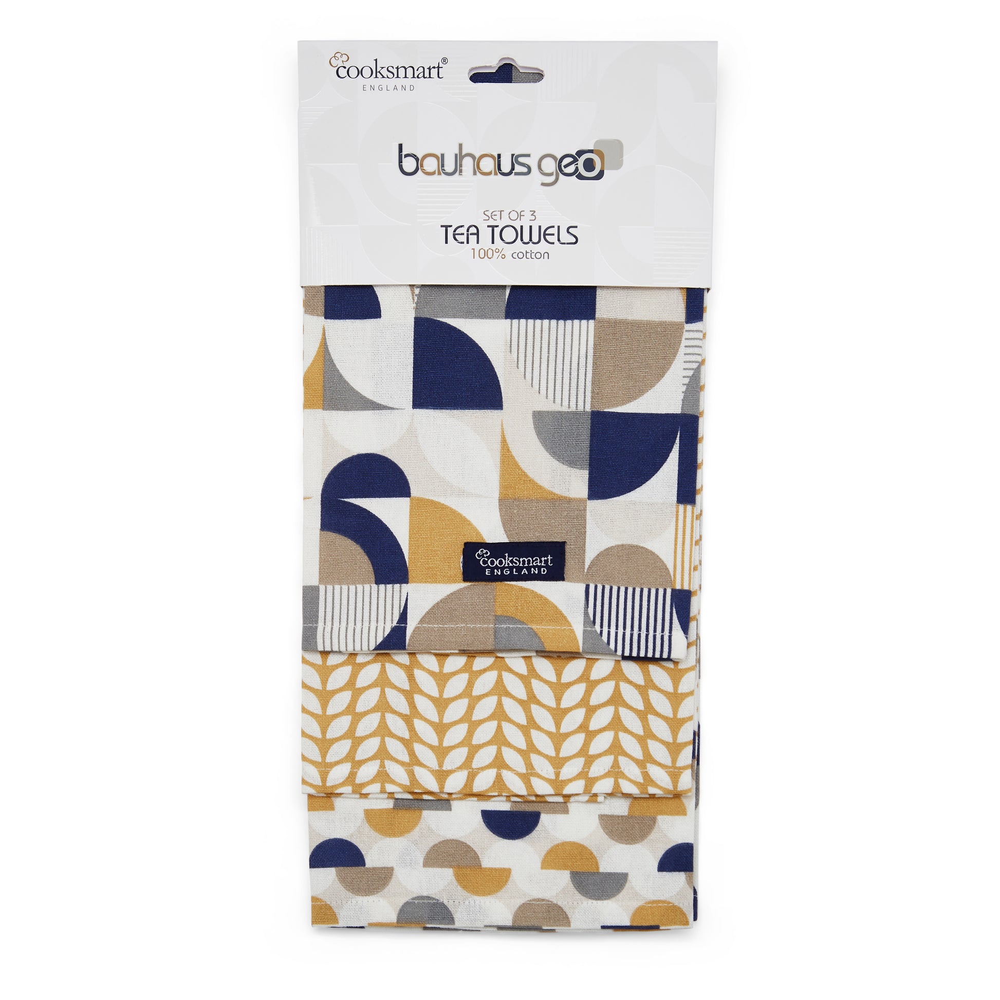 Bauhaus Geo Tea Towels - 3 Pack Cooksmart England