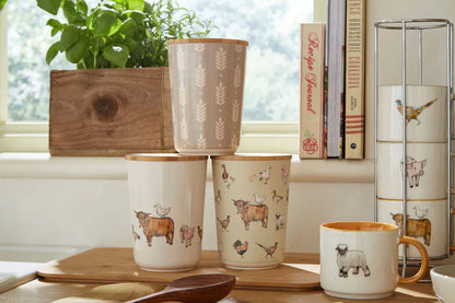 Cooksmart Buttercup Farm  Bamboo Canister - Wheat Cooksmart England