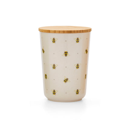 Cooksmart Bumble Bees Bamboo Canister - Natural