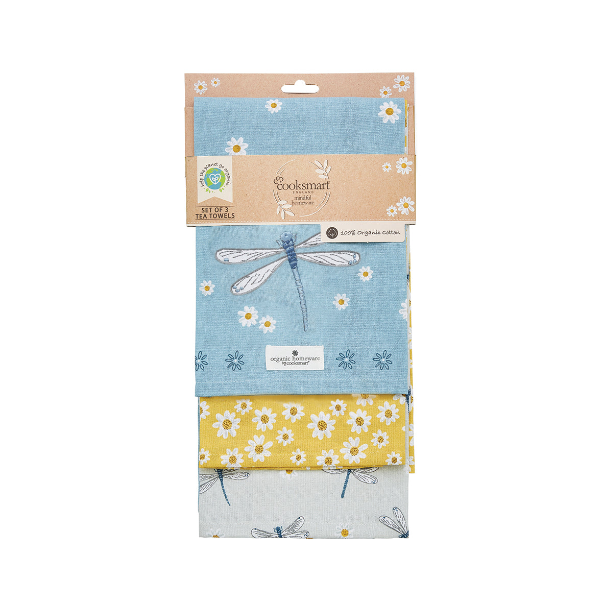 Cooksmart English Meadow Tea Towel 3pk Cooksmart England