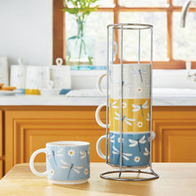 Cooksmart English Meadow Stacking Mugs In Holder - Set of 4 Cooksmart England