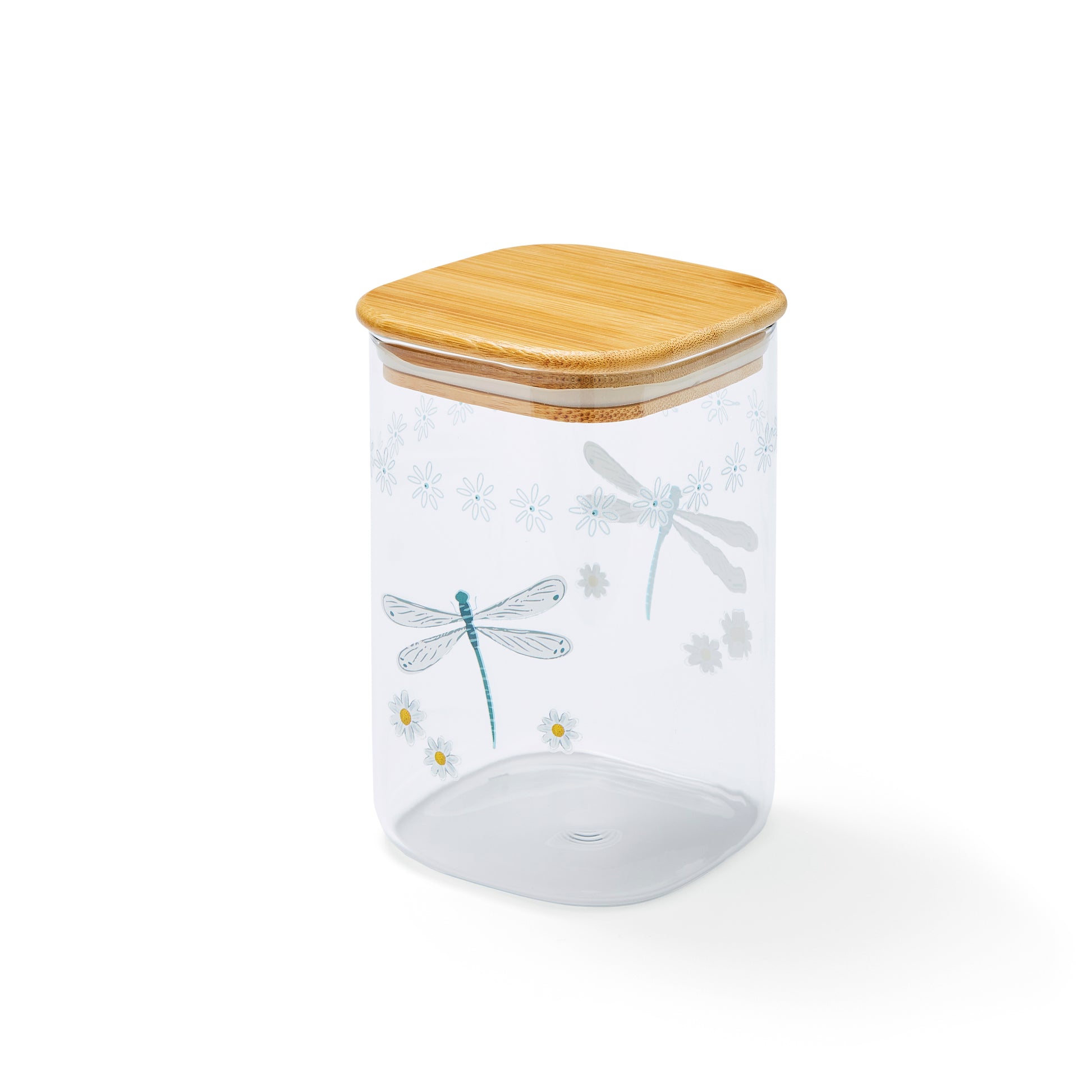 Cooksmart English Meadow 1.0L Glass Jar with Push Bamboo Lid Cooksmart England