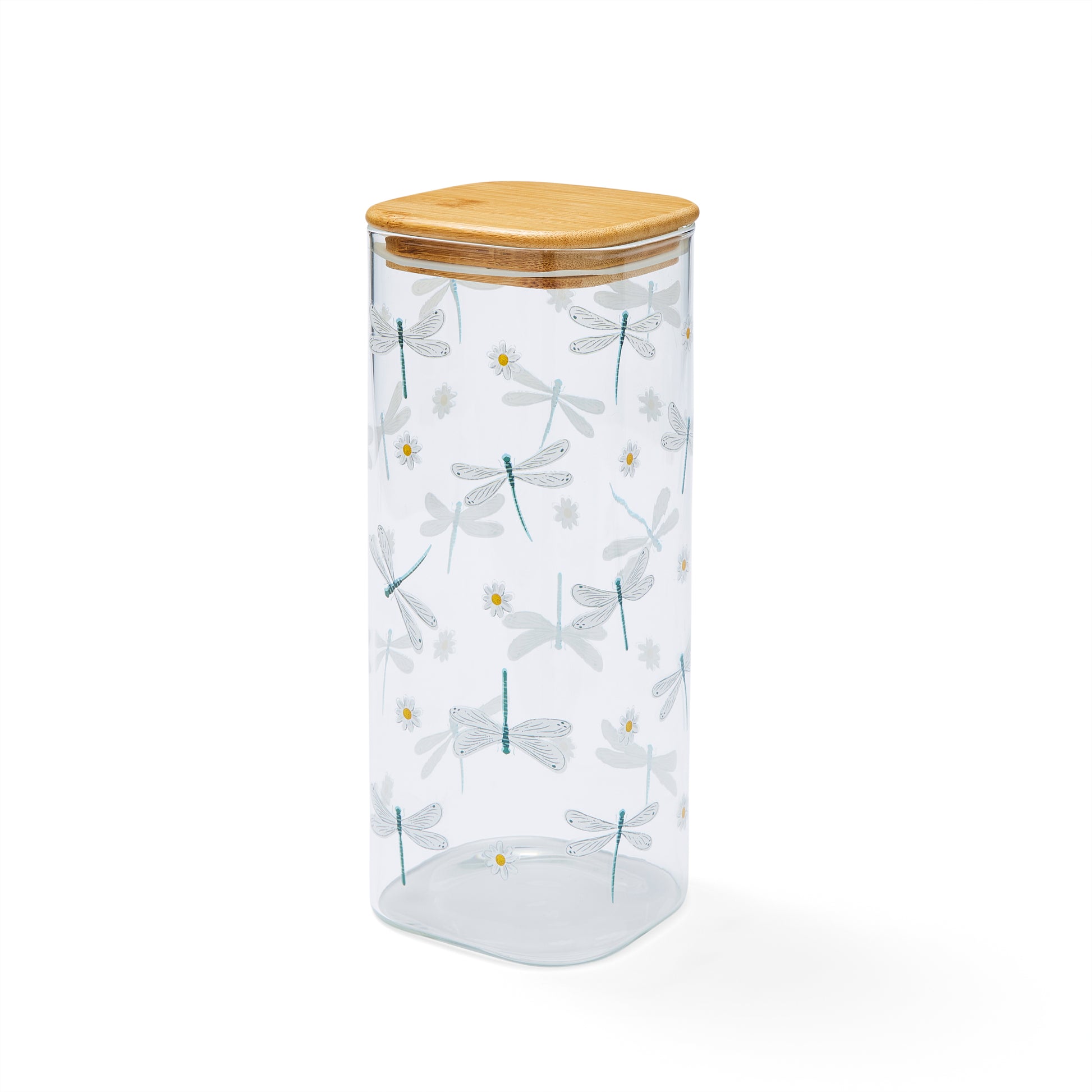 Cooksmart English Meadow 2.0L Glass Jar with Push Bamboo Lid Cooksmart England