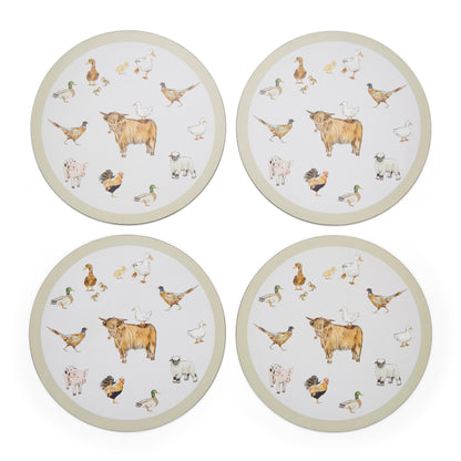 Cooksmart Buttercup Farm Set of 4 Round Placemats Cooksmart England