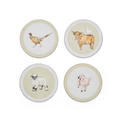 Cooksmart Buttercup Farm Set of 4 Round Coasters
